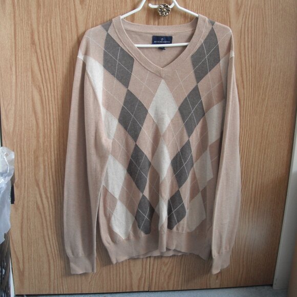 Buttoned Down Men’s Sweater Large Cream V-neck Lightweight Cotton 100% New - Picture 3 of 8